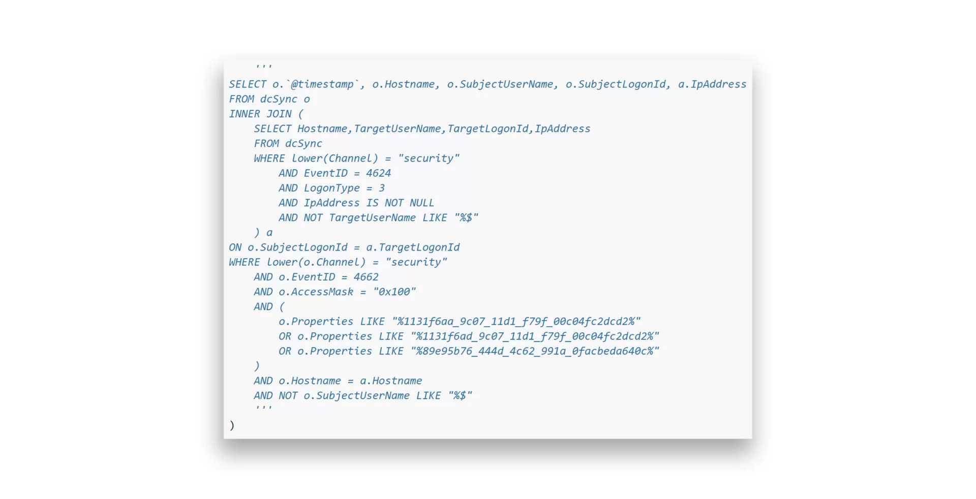 DCSync detection using Event 4624 and 4662 correlation